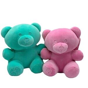 Candy Bears Plush Teal & Pink Angel Gummy Bear Pair Soft Stuffed Animals 8” Toys